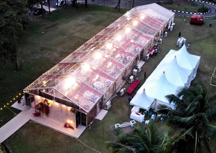 transparent marquee tent aircond